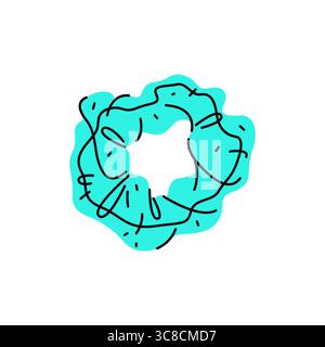 Icona vettoriale della fascia per capelli o della fascetta per capelli. Nastro per la testa di donna. Fascia elastica per coda di cavallo femminile, scrunchie. Accessorio di bellezza per tagliare e pettinare i capelli. Copricapo femminile. Cartello da guardaroba Lady Head. Moda, abbigliamento. Illustrazione Vettoriale