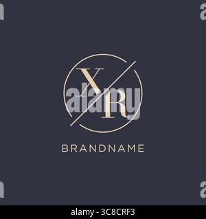 Lettera iniziale logo XR con linea circolare semplice look elegante logo monogramma grafica vettoriale Illustrazione Vettoriale