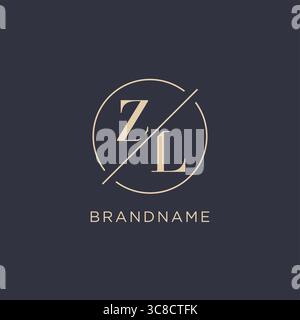 Lettera iniziale logo ZL con linea circolare semplice look elegante logo monogramma grafica vettoriale Illustrazione Vettoriale