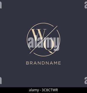 Lettera iniziale logo WQ con linea circolare semplice look elegante logo monogramma grafica vettoriale Illustrazione Vettoriale