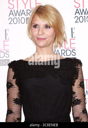 Claire Danes nella sala stampa degli Elle Style Awards di Londra - 22 febbraio 2010 Foto Stock