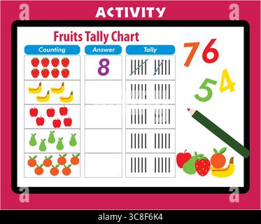 Abbina i frutti alle loro ombre Illustrazione Vettoriale