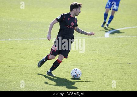 14 febbraio 2021, Madrid, Spagna: David Silva del Real Sociedad durante la partita di la Liga tra Getafe CF e Real Sociedad al Coliseum Alfonso Perez Stadium di Madrid, Spagna. (Immagine di credito: © Indira/DAX via cavo ZUMA) Foto Stock