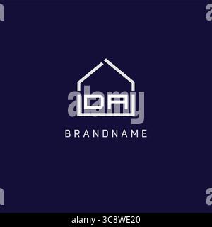 Lettera iniziale da Roof Real Estate logo design Ideas grafica vettoriale Illustrazione Vettoriale