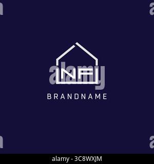 Lettera iniziale del logo NF Roof Real Estate Design Ideas grafica vettoriale Illustrazione Vettoriale
