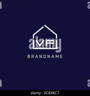 Lettera iniziale del logo VF Roof Real Estate Design Ideas grafica vettoriale Illustrazione Vettoriale