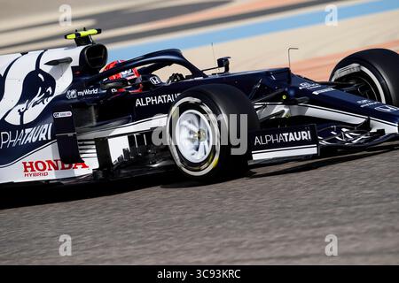 13 marzo 2021, Sakhir, Bahrein: PIERRE GASLY di Francia e Scuderia AlphaTauri guidano durante il secondo giorno dei test pre-stagionali di Formula 1 FIA 2021 al Bahrain International Circuit di Sakhir, Bahrein. (Immagine di credito: © James Gasperotti/ZUMA Wire) Foto Stock