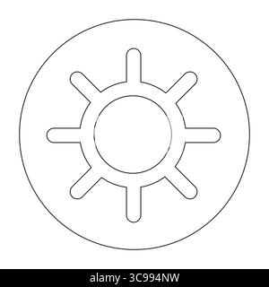 Simbolo del sole su sfondo bianco Illustrazione Vettoriale