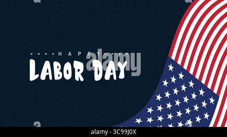Poster del "happy Labor Day USA" per storia, scheda, banner, illustrazione vettoriale Illustrazione Vettoriale