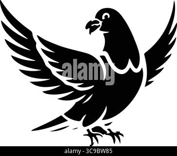 Logo minimalista di un piccione Illustrazione Vettoriale