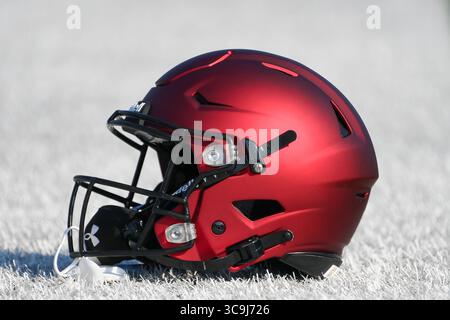 2 agosto 2025: Vista generale di un casco dei Colgate Raiders in allenamento sabato 2 agosto 2025 a Hamilton, NY. Rich Barnes/CSM Foto Stock