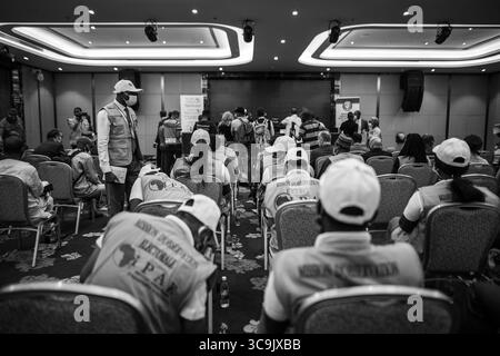 20 ottobre 2020, Conakry, Guinea: Il discorso della missione commissionata dalla Comunità economica degli Stati dell'Africa occidentale per le elezioni presidenziali in Guinea Conakry presso l'hotel kaloum di Conakry. (Immagine di credito: © Sadak Souici/ZUMA Press Wire) Foto Stock