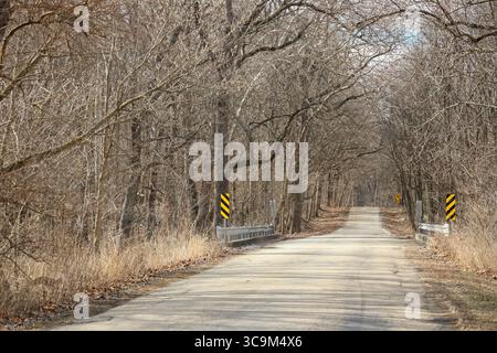 17 febbraio 2023, Funks Grove, Illinois, Stati Uniti: Lungo la storica Route 66 (la strada madre) tra Bloomington e McLean Illinois, il vecchio legname di Funks Grove lascia il posto a una nuova crescita e i secchi di raccolta galvanizzati in argento lasciano il posto a nuovi metodi di utilizzo di tubi e pompe per raccogliere la linfa dagli aceri. Nonostante i cambiamenti ambientali e di processo, la tradizione di produrre sciroppo d'acero ogni primavera continua. (Immagine di credito: © Alan Look/ZUMA Press Wire) Foto Stock