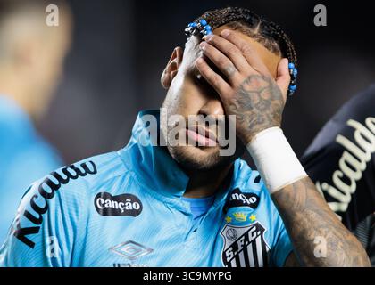 São Paolo, Brasile. 4 agosto 2025. Calcio - Campionato brasiliano 2025 - Santos e Juventude - Stadio Morumbi. Neymar Júnior di Santos Foto Stock