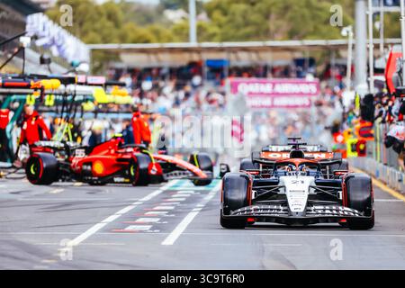 1° aprile 2023, Melbourne, Victoria, Australia: MELBOURNE, AUSTRALIA - 1 APRILE: Nyck De Vries dei Paesi Bassi guida la Scuderia AlphaTauri AT04 durante le qualifiche al Gran Premio d'Australia 2023 all'Albert Park di Melbourne (Credit Image: © Chris Putnam/ZUMA Press Wire) Foto Stock