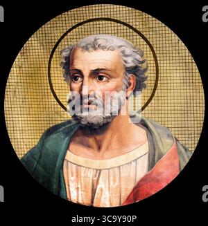 Ritratto di Papa Sisto III (San Sisto III) - Sisto III (Sisto, Sisto ou Xystus) (432-440) - d'apres une mosaico Foto Stock