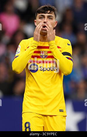 14 maggio 2023, Barcellona, Spagna: BARCELLONA, SPAGNA - 14 MAGGIO: Pedri del FC Barcelona durante la partita della Liga Santander tra l'Espanyol e il Barcellona allo stadio RCDE il 14 maggio 2023 a Barcellona, Spagna (Credit Image: © David Ramirez/DAX via ZUMA Press Wire) Foto Stock