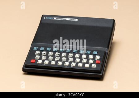 Pavia, Lombardy, Italy - December 8, 2024: Sinclair Timex 1000 from 1982. With a price of US$ 99,95 was the cheapest home computer at that time. Shown Foto Stock
