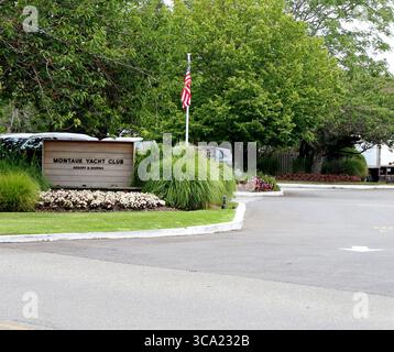 Montauk, New York, Stati Uniti. 5 agosto 2025. La polizia della contea di Suffolk ha identificato la donna trovata morta su una barca ormeggiata al Montauk Yacht Club martedì come Martha Nolan o'Slattara, 33 anni e fondatrice di EastxEast da Manhattan. Il Montauk Yacht Club ha anche un club e un DJ dal vivo al Montauk Yacht Club si trova al 32 Star Island Rd, Montauk, NY 11954 il 5 agosto 2025 a Montauk, New York. Credito: Hoo Me.Com/Media Punch/Alamy Live News Foto Stock
