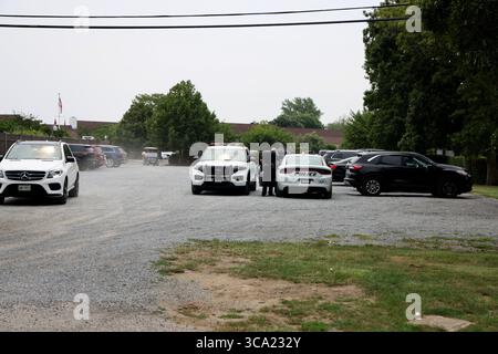 Montauk, New York, Stati Uniti. 5 agosto 2025. La polizia della contea di Suffolk ha identificato la donna trovata morta su una barca ormeggiata al Montauk Yacht Club martedì come Martha Nolan o'Slattara, 33 anni e fondatrice di EastxEast da Manhattan. Il Montauk Yacht Club ha anche un club e un DJ dal vivo al Montauk Yacht Club si trova al 32 Star Island Rd, Montauk, NY 11954 il 5 agosto 2025 a Montauk, New York. Credito: Hoo Me.Com/Media Punch/Alamy Live News Foto Stock