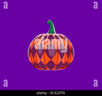 Simbolo del cartone animato periodo font zucca di Halloween. Halloween English ABC Special symbol, font a scacchi, segno di punteggiatura vettoriale o segno di punteggiatura. Elemento carattere alfabetico latino Illustrazione Vettoriale
