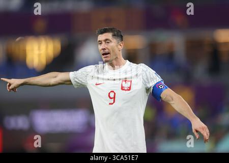22 novembre 2022, Stadio 974, Qatar: Robert Lewandowski della Polonia visto durante la partita della Coppa del mondo FIFA Qatar 2022 tra Messico e Polonia allo Stadio 974. Punteggio finale: Messico 0:0 Polonia. (Immagine di credito: © Grzegorz Wajda/SOPA Images via ZUMA Press Wire) Foto Stock