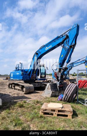 Escavatore KWS in cantiere Foto Stock