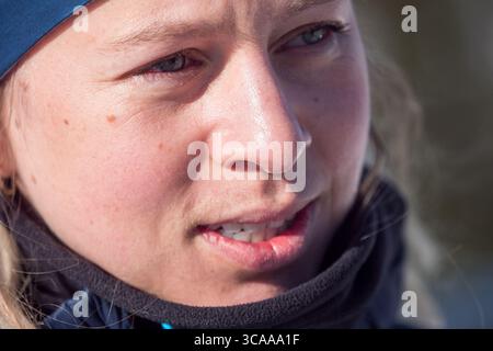 16 marzo 2023, Holmenkollen, Oslo, Norvegia: La leggenda del biathlon, e doppia campionessa olimpica, Tiril Eckhoff annuncia la fine della sua carriera. (Immagine di credito: © Igor Stan?Ã­K/SOPA Images via ZUMA Press Wire) Foto Stock