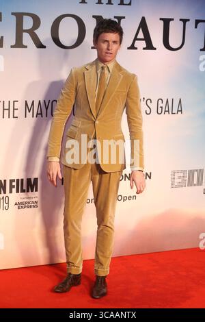 7 ottobre 2019, Londra, Regno Unito: Eddie Redmayne partecipa alla premiere britannica "The Aeronauts" durante il 63° BFI London Film Festival all'Odeon Luxe Leicester Square di Londra. (Immagine di credito: © Fred Duval/SOPA Images via ZUMA Press Wire) Foto Stock