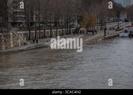 20 gennaio 2021, Parigi 1 ° distretto (1 ° Arrondis, Ile-de-France (regione, Francia: La sciabica allagata a Parigi. (Immagine di credito: © Sadak Souici/ZUMA Press Wire) Foto Stock