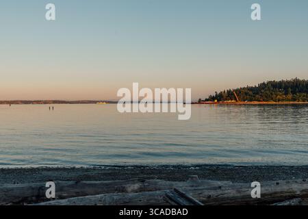 Vista del Monte Rainier da Bainbridge Island, Washington Foto Stock