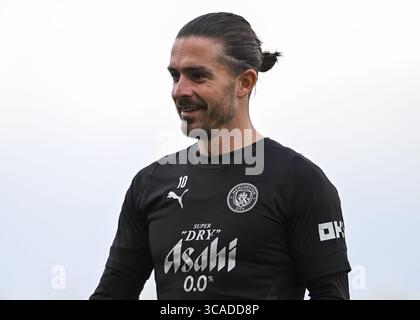 Joie Stadium, Manchester, Inghilterra, 5 agosto 2025. Jack Grealish di Manchester City durante il “City Are Back Open Training Event” Manchester City Open Training Session presso il Joie Stadium. (Immagine di credito: ©Cody Froggatt/Alamy Live News) Foto Stock