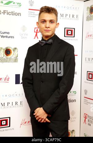 8 novembre 2018, Londra, Regno Unito: Hubert Milkowski partecipa alla prima inglese di ''303 Squadron'' al Science Museum di Londra. (Immagine di credito: © Fred Duval/SOPA Images via ZUMA Press Wire) Foto Stock