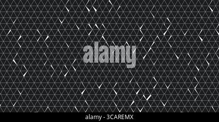 Moderna struttura a griglia triangolare senza cuciture con linee bianche su sfondo scuro, perfetta per progetti tecnologici, Web o astratti illustrazione vettoriale Illustrazione Vettoriale