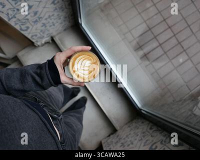 Piatto bianco caffè Foto Stock