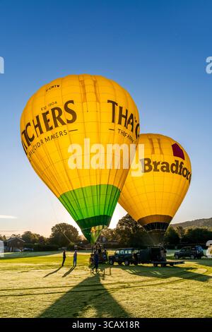 Mongolfiere; Mendips; Somerset; Regno Unito Foto Stock
