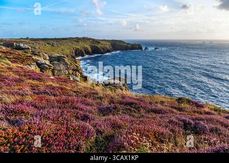 Land's End; da Mayon Cliff; Cornovaglia; Regno Unito Foto Stock