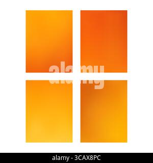 Set di sfondi a gradiente verticale con caldi colori autunnali. Include miscele morbide arancioni e gialle per i design stagionali. Illustrazione Vettoriale