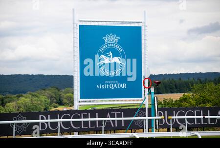 Incontro del Qatar Goodwood Festival 2025 al Goodwood Racecourse, Chichester - posto finale al Goodwood Racecourse 2025 Foto Stock