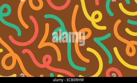 Sfondo astratto di Squiggle marrone Foto Stock