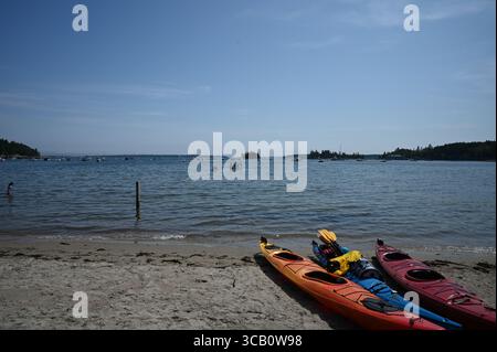 Kayak a Bar Harbor, Maine Foto Stock