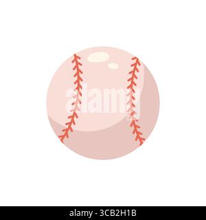 Ballicon da baseball su sfondo bianco. Illustrazione vettoriale piatta Illustrazione Vettoriale