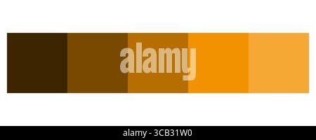 Tavolozza dei colori arancione. Toni e sfumature. Illustrazione della raccolta vettoriale. Campioni di colore caldi. Illustrazione Vettoriale