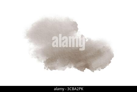 Acquerello astratto di colore grigio spot isolatedon sfondo bianco in tecnica pastello per cartoline, siti web, inviti, volantini, prodotti da imballaggio Foto Stock