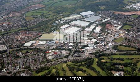 Vista aerea dell'industria al Lymedale Business Park & Business Centre, Newcastle sotto Lyme, Staffordshire ST5 9QG Foto Stock