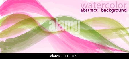 I morbidi vortici di rosa e verde si fondono perfettamente in un display artistico, creando uno sfondo astratto invitante e vibrante, perfetto per il design o. Illustrazione Vettoriale