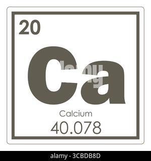 Calcio elemento chimico tavola periodica simbolo della scienza Foto Stock