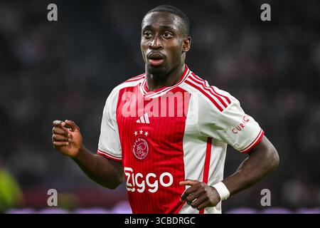21 settembre 2023, Amsterdam, Francia, Paesi Bassi: Carlos BORGES di Amsterdam durante la partita del gruppo B di UEFA Europa League tra l'Ajax Amsterdam e l'Olympique de Marseille (OM) al Johan Cruijff Arena Stadium il 21 settembre 2023 ad Amsterdam, Paesi Bassi. (Immagine di credito: © Matthieu Mirville/ZUMA Press Wire) Foto Stock