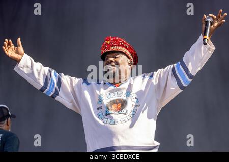 15 settembre 2023, Chicago, Illinois, USA: GEORGE CLINTON del Parliament-Funkadelic durante il Riot Fest Music Festival al Douglass Park di Chicago, Illinois. (Immagine di credito: © Daniel DeSlover/ZUMA Press Wire) Foto Stock