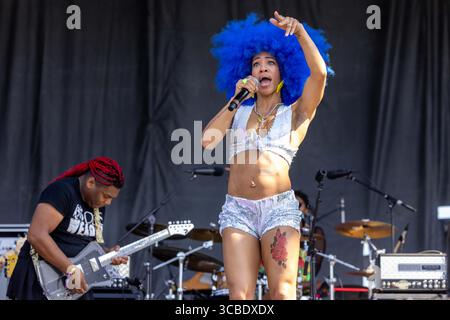 15 settembre 2023, Chicago, Illinois, USA: SCOTTIE CLINTON del Parliament-Funkadelic durante il Riot Fest Music Festival al Douglass Park di Chicago, Illinois. (Immagine di credito: © Daniel DeSlover/ZUMA Press Wire) Foto Stock